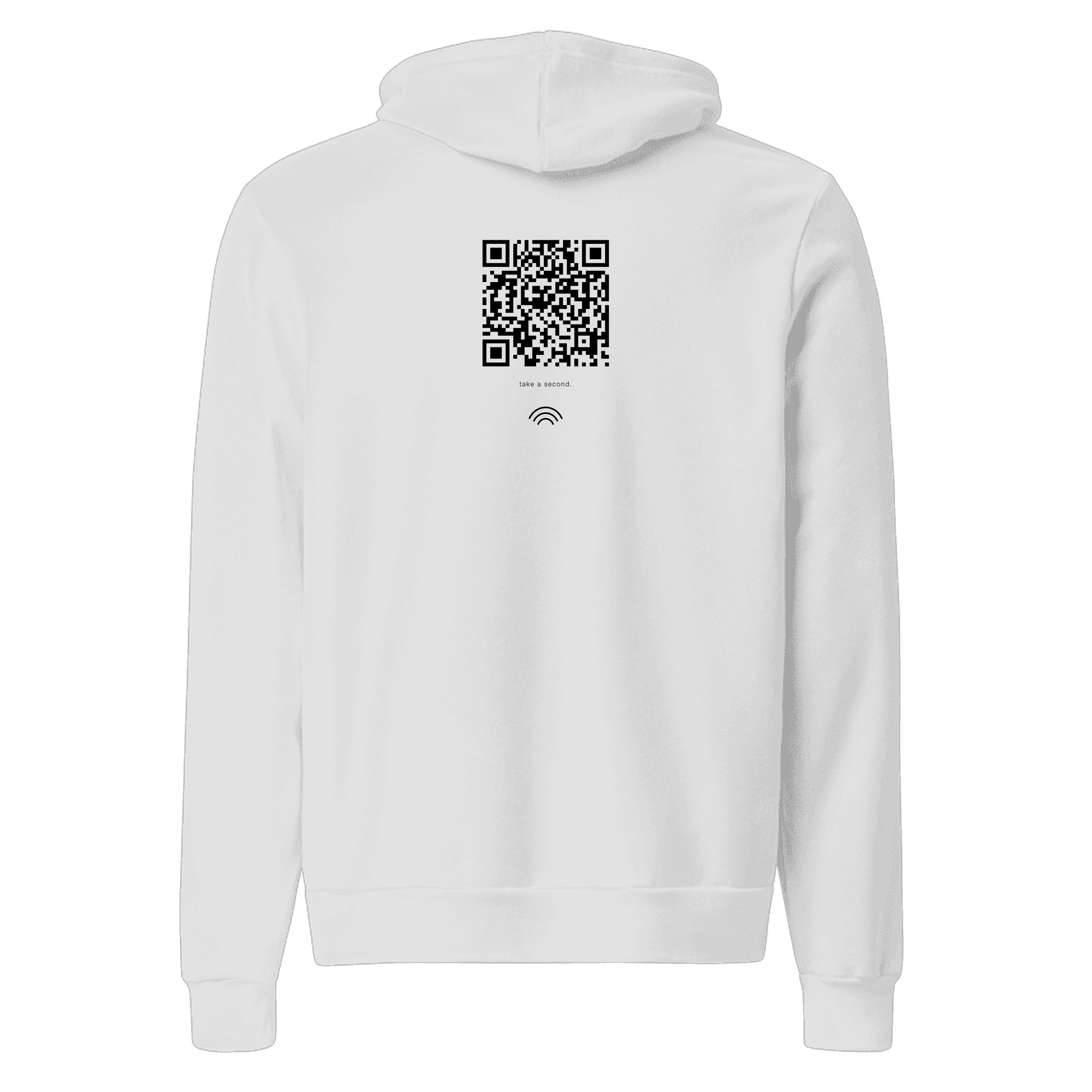 white-hoodie back — QR code